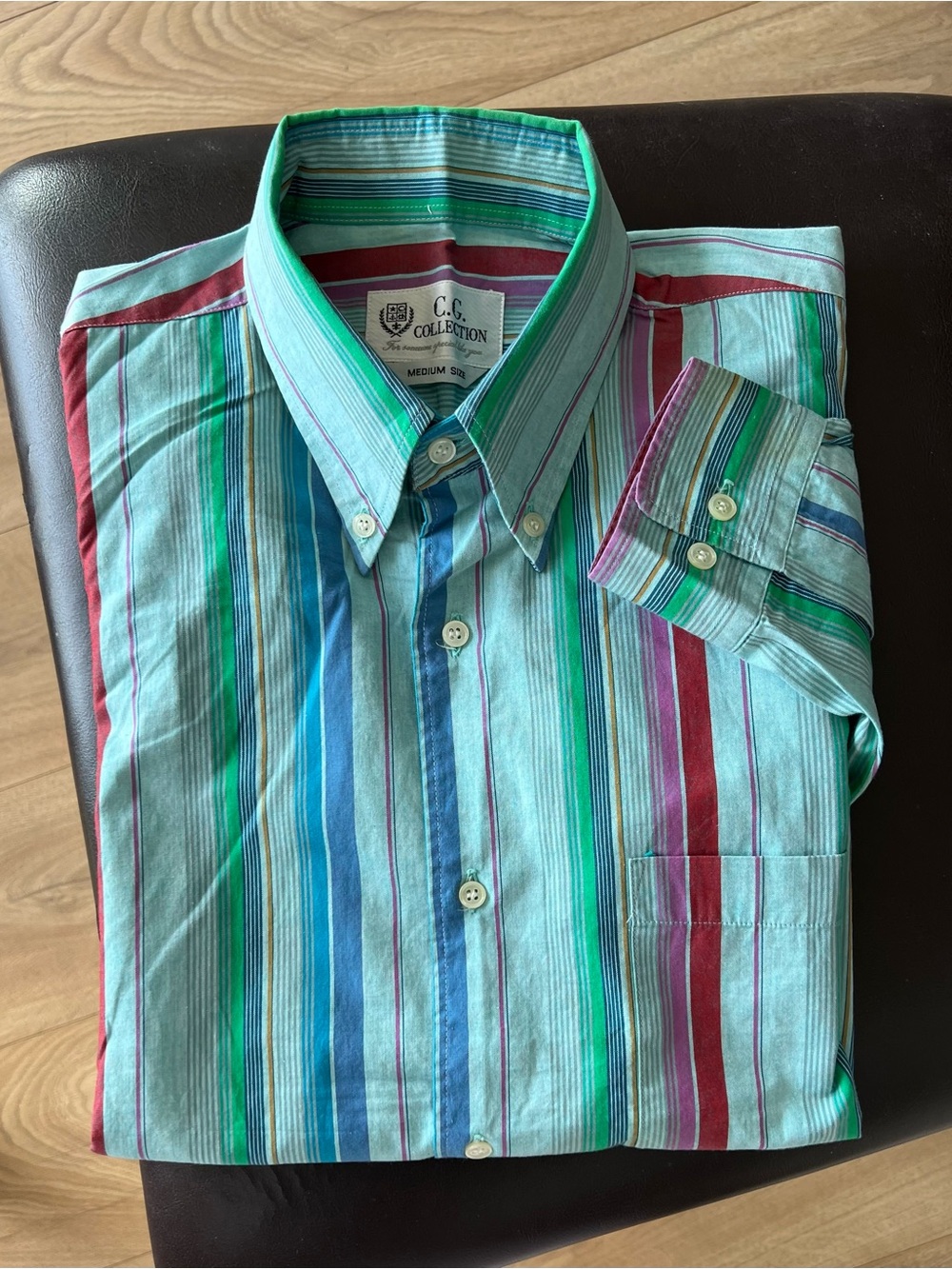 Men's Multi-Stripe Button-Down Cotton Shirt